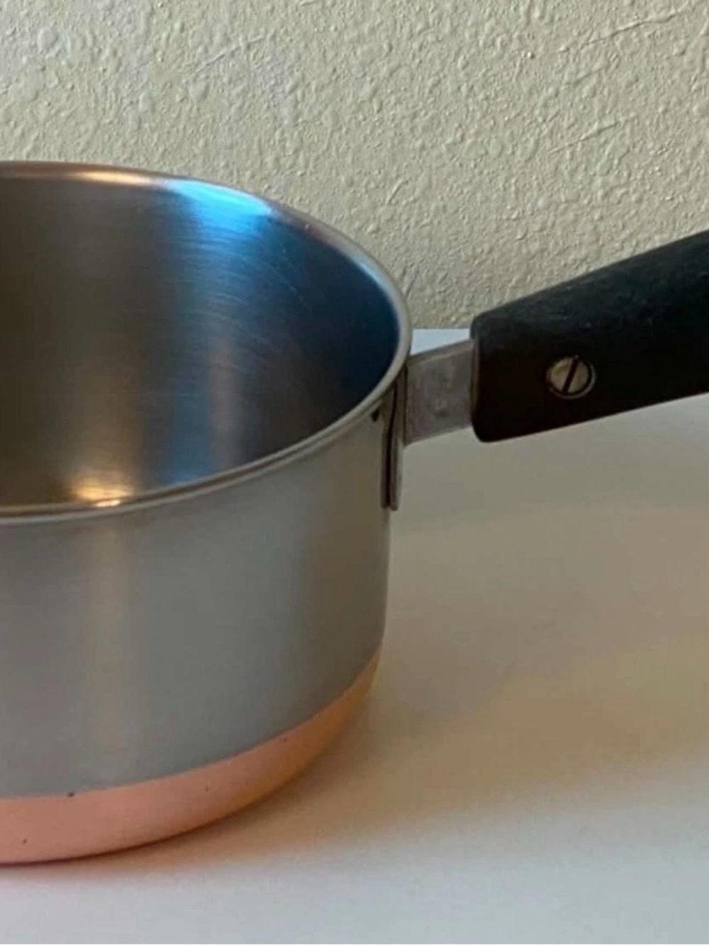 Revere Ware Pot 1801 1 Qt Copper Clad Stainless Saucepot, Vintage, No Lid